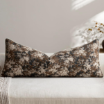 Vintage Brown-Toned Floral Jacquard Cushion Cover – Rectangular Headboard/Backrest Cover