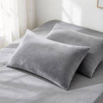 Grey Velvet Pillowcase Set – Soft, Plush Texture for a Restful Sleep - Image 2