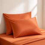 Terracotta-Orange Solid-Color Pillowcase Set – Wrinkle-Resistant, Smooth, and Effortlessly Comfortable - Image 2