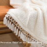 Cream-White Curly-Fleece Ethnic-Style Tassel Throw – Wabi-Sabi Sofa Blanket - Image 2