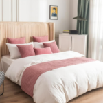 Dusty Pink 3D-Pleated Bed Runner – Adding a Soft, Atmospheric Touch