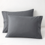 Dark Gray Pillowcase Set with Double-Stitched Detailing – Durable Percale Fabric