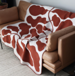 Red-Brown Abstract Floral Reversible Decorative Throw – A Modern Art-Inspired Sofa Blanket - Image 2